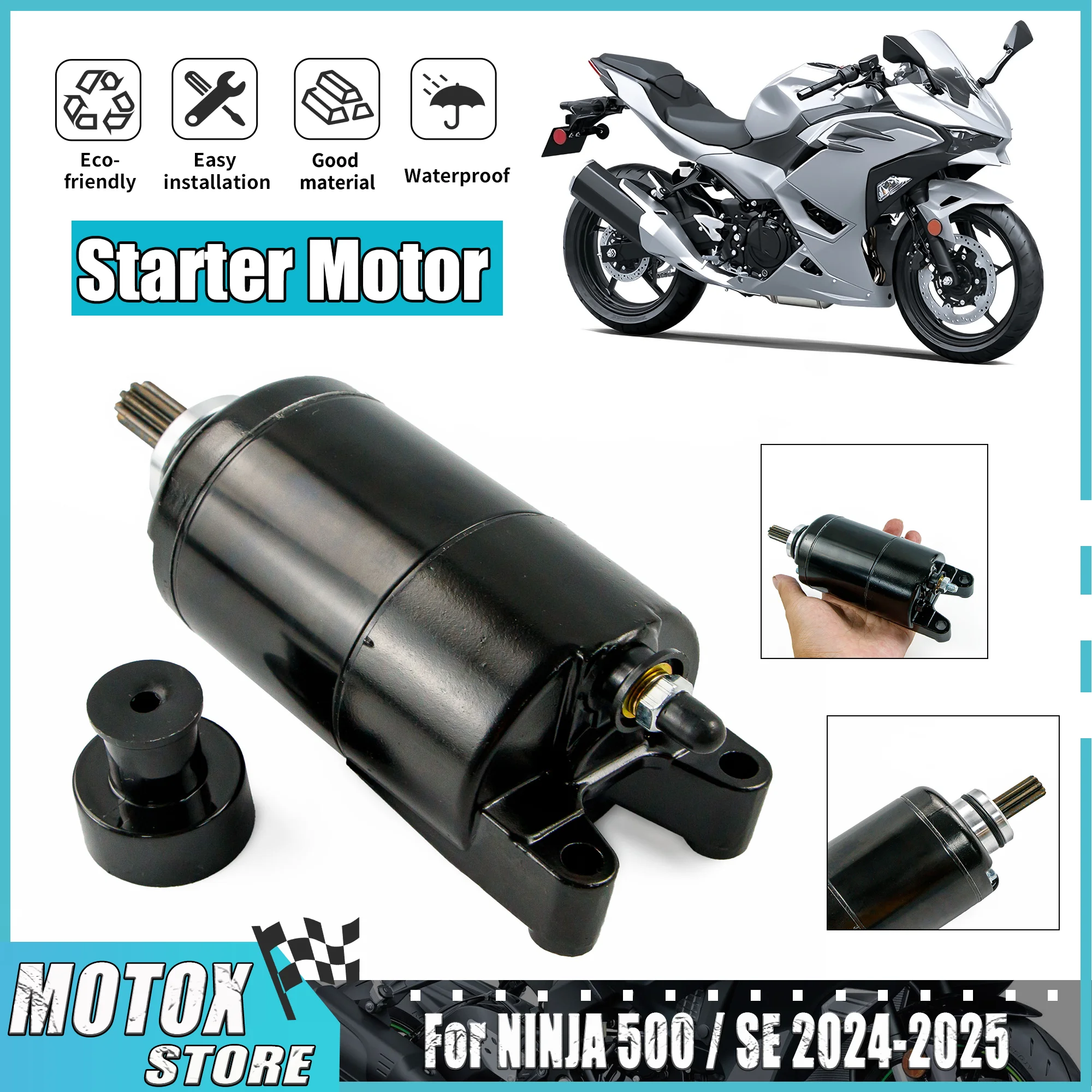 

Motorcycle Accessories Fit For Kawasaki Ninja 500 SE 2024 - 2025 Engine Electric Starting Starter Motor Replacement Part