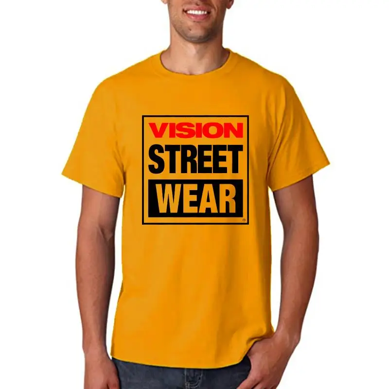 Camiseta de Skate Vintage para hombre, ropa de calle, camiseta Vision i marca 00%, otro Material, camiseta informal Faion para mujer