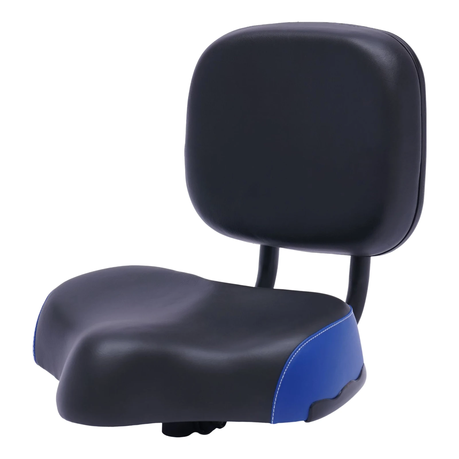 Asiento de bicicleta triciclo de cuero negro, ancho y cómodo, con respaldo, sillín de bicicleta, cojín para asiento de bicicleta de montaña