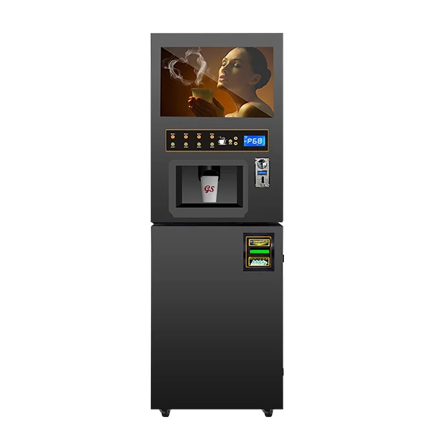 Hot And Cold Beverage Vending Machine GTS204 Coffee Vendor Machine With Water Supply