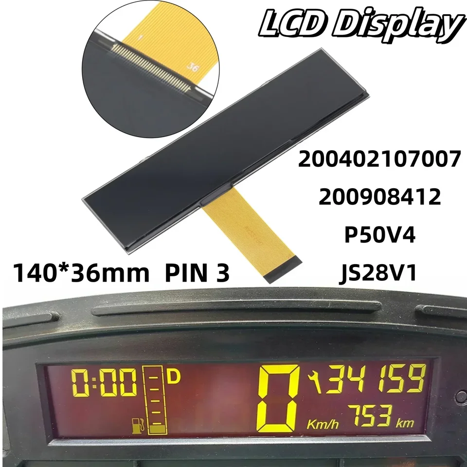 Display LCD Per Microcar MC1 M.Go E Ligier X-Too JS28 – Schermo 140x36 Mm, 36 PIN, Sostituzione Press-fit, Senza Saldatura