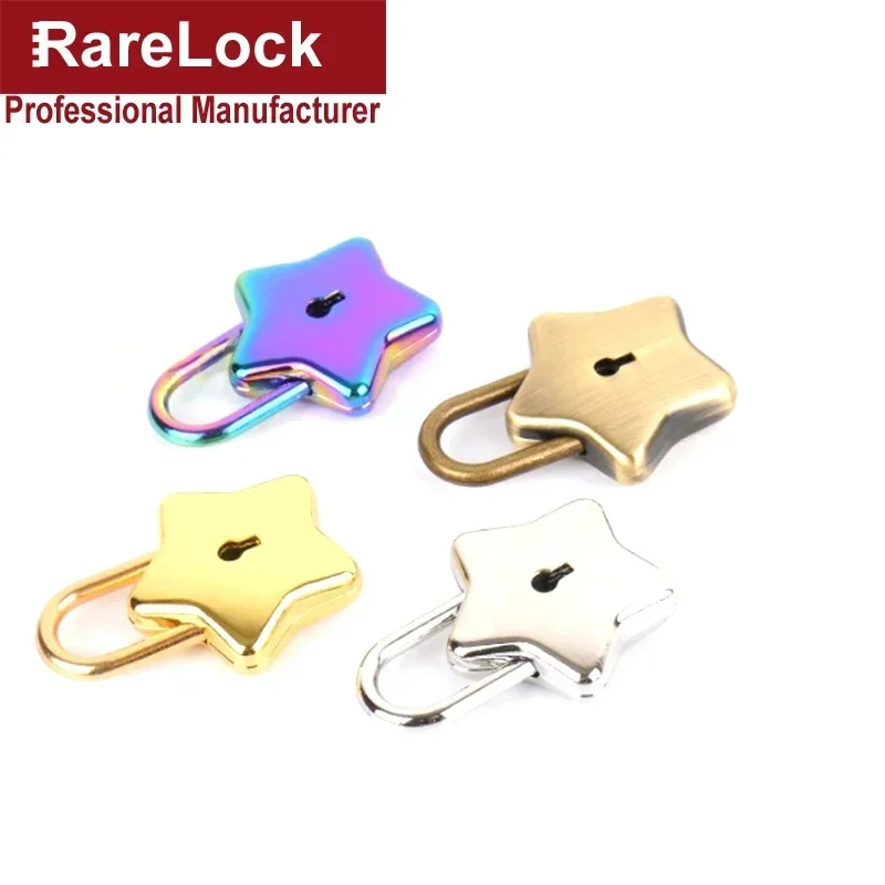 Colorful Star Padlock Key Lock for Lover Wedding Gift Box Diary Cabinet Pray Bless Rarelock MS538 h