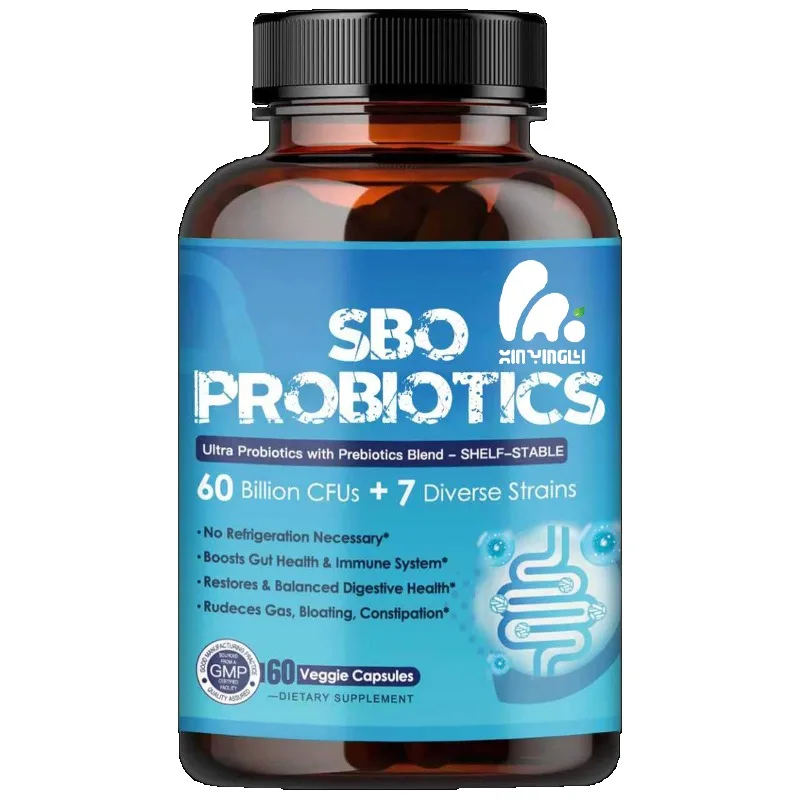 60 billion CFU probiotic capsules for contain prebiotics - promoting healthy digestion, bloating, and bloating in the intestines