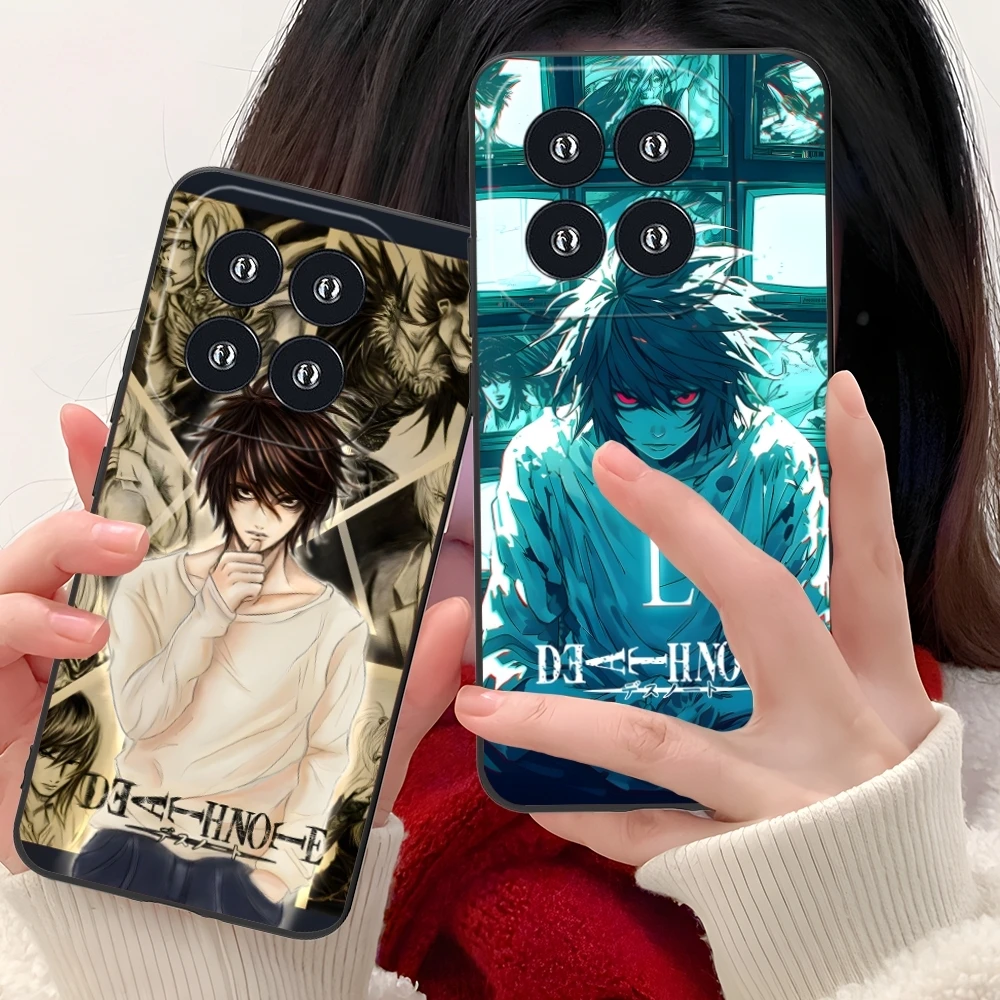 Death Note L Mobile Cell Phone Case for Xiaomi 14 13 12 11 10 9 T Ultra Lite Pro S SE X 5G Black Soft Phone Cover Shell