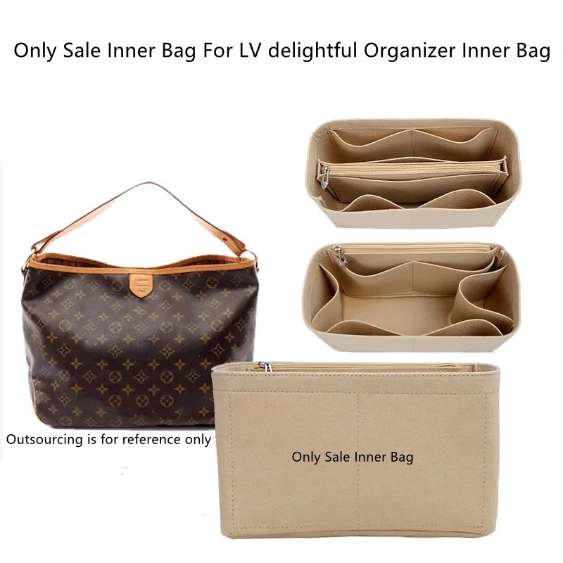 Only inner Bag Organizer Insert For delightful tote felt Organiser Divider Shaper Protector Compartment Inner Lining