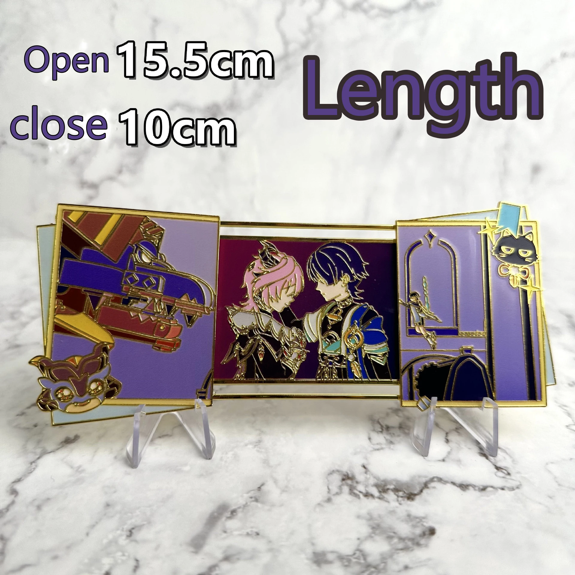 Anime Genshin Impact Wanderer Durin Cosplay Abzeichen Spiel Baustein Drache Niedliche Katze Push-Pull Pins Spezielle Schreibtisch Dekor – Detail 2
