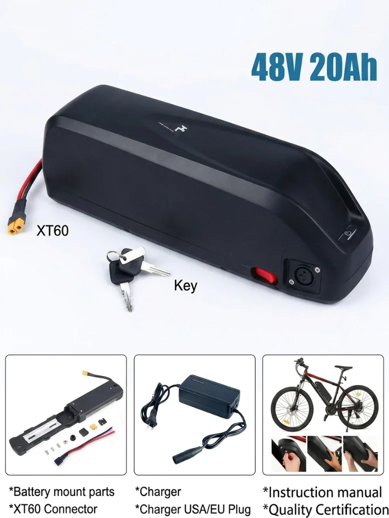 48V Elektrofahrrad Original Hochwertige 20Ah Hailong Batterie 30A BMS für Octagonal BBS02 BBS03 BBSHD Motor + 5A Ladegerät Steuerfrei Schnelle Lieferung