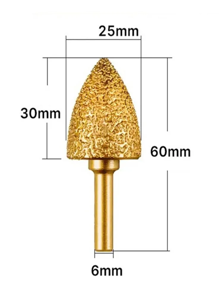1 Stück 6 mm runder Schaft, vakuumgelöteter Diamantfräser, Schleifkopf, Rotationsfeile für Stein, Grauguss, duktiler Gusseisen, Stahl, Gravur – Detail 3