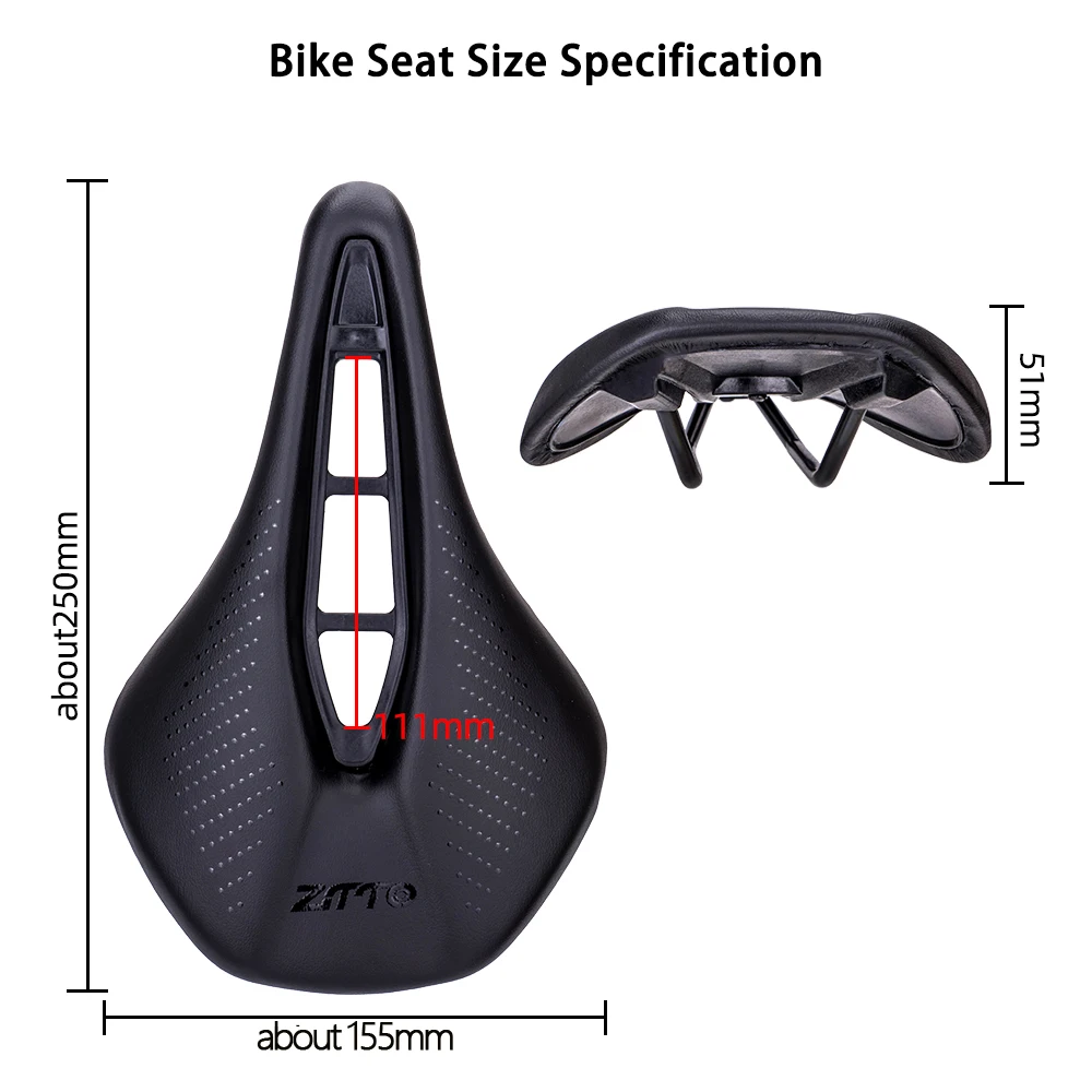 ZTTO Bicycle Seat MTB Road Bike Saddle PU Leather Hollow Ultralight Comfortable Seat Cushion Soft Cycling Bike Racing Saddle