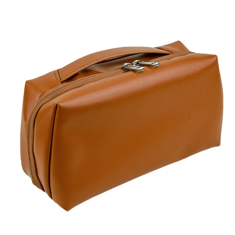 Large Capacity Travel Cosmetic Bag PU Leather Makeup Bags Toiletry Pouches Perfect for Storing Cosmetics and Brushes