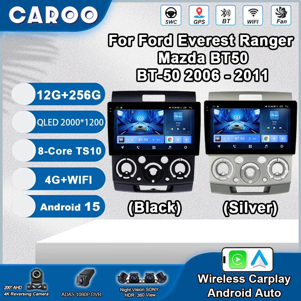 

Автомобильная стереосистема для Ford Everest Ranger Mazda BT50 BT-50 2006-2011 2 Din Android 15, экран радио, мультимедийный плеер, авторадио, головное