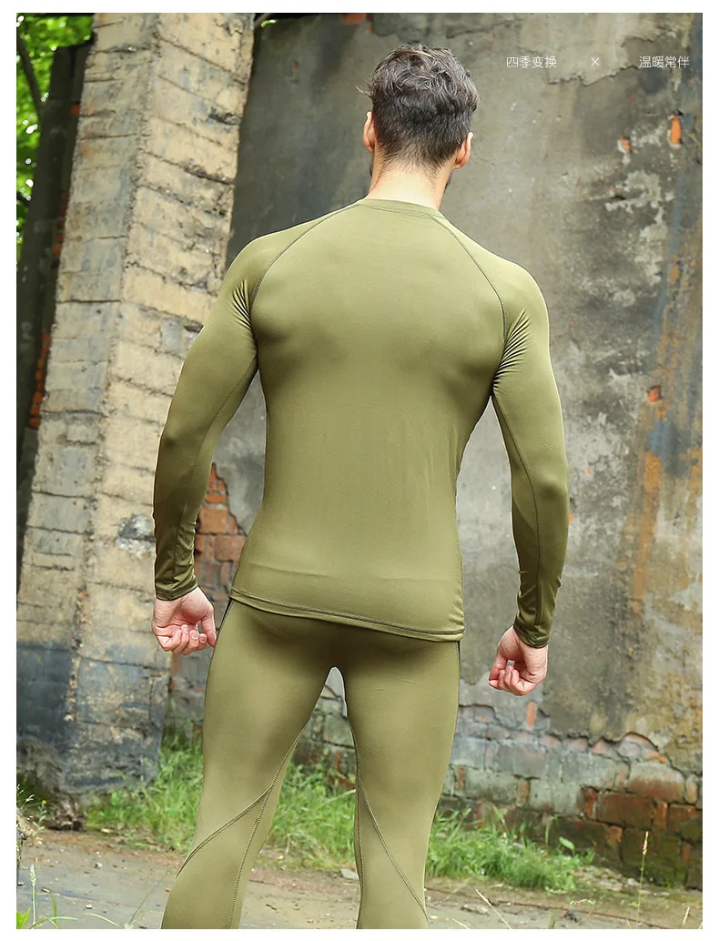 Men's Winter Thermal Hunting Lining Shirt And Pants Suit Outdoor Camouflage Mountaineering Fit Breathable Warm Underwear