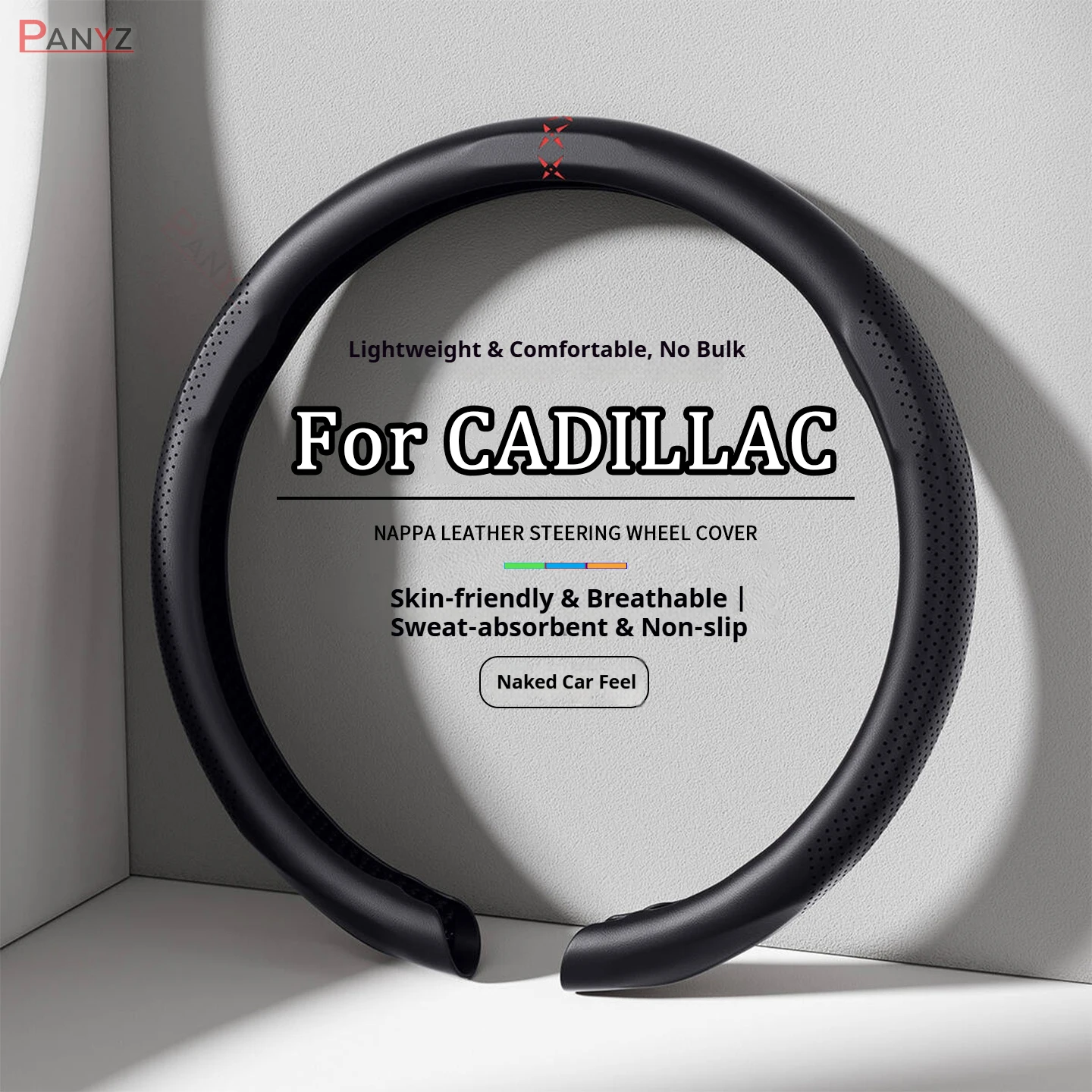 For Cadillac Escalade CTS ATS SRX STS XT5 XT6 Nappa Leather grain Car Steering Wheel Cover Breathable and Anti Slip Accessories