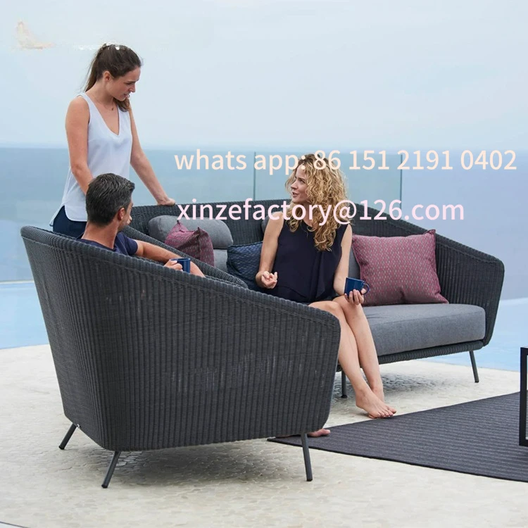 

Customizable Nordic outdoor rattan sofa outdoor courtyard balcony garden villa rattan chair leisure rattan furniture combination