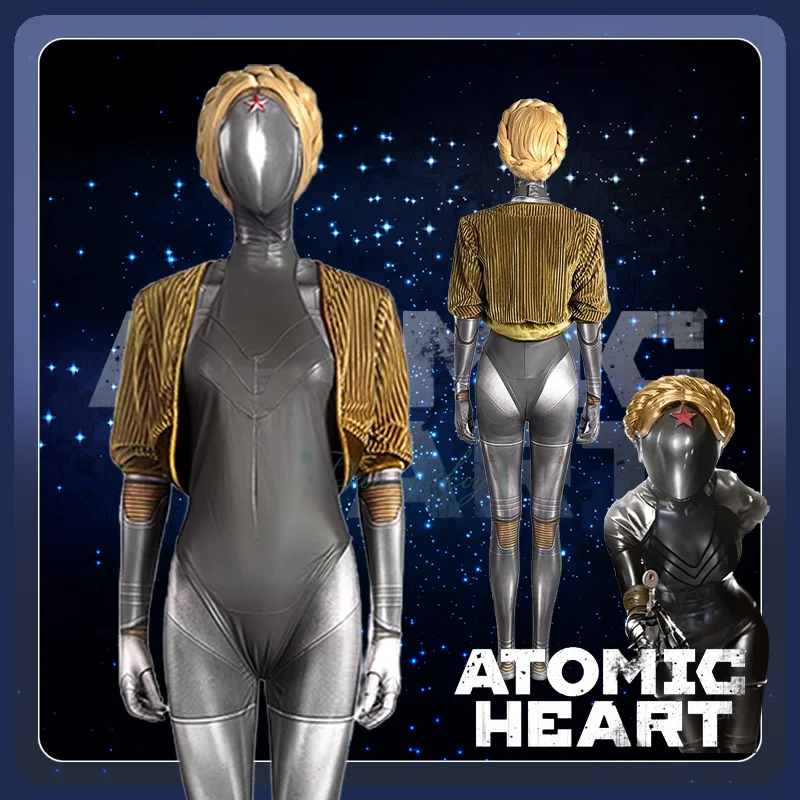 لعبة القلب الذري تأثيري حلي روبوت التوائم اليسار واليمين تأثيري راقصة الباليه ارتداءها شعر مستعار أشقر حفلة الهالوين