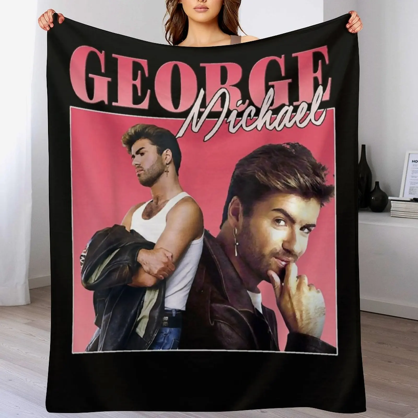 

Retro George Michaels Love Music Legends Live Forever Classic Throw Blanket Decorative Sofa Thermals For Travel Bed Blankets