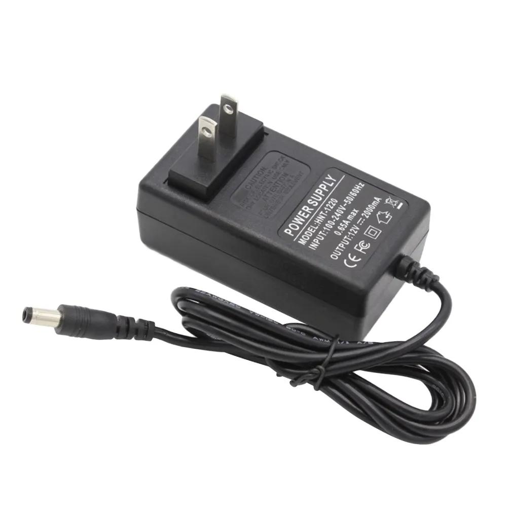 Power Supply Adapter Ac 110V 12V 2A Universal Charger 5.5x2.1 Dc Port for External Hdd Wlan Router LCD Box Recorder