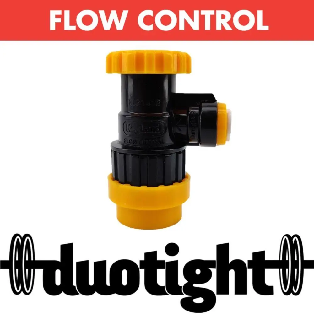 KegLand Duotight 8mm XFlow Control Ball Lock Disconnect (Liquid Black + Yellow) (POK)