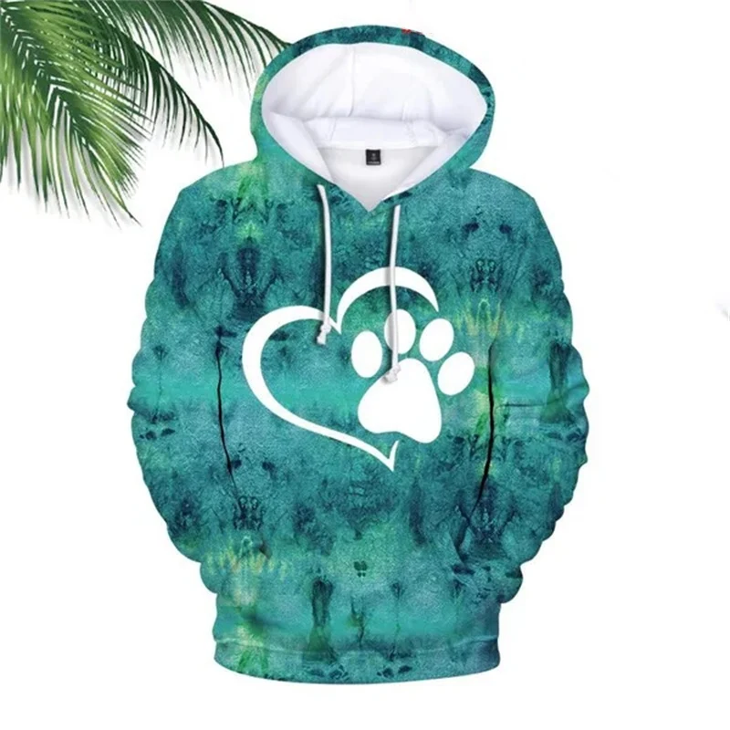 Autumn Cute Dog Paw 3D Print Hoodies Men Women Fashion Harajuku Casual Sweatshirts Oversized Hoodie Pullovers Tracksuit Clothing