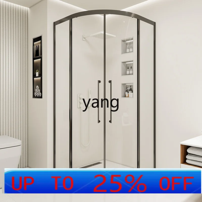 

CX curved shower room glass partition toilet household integrated simple bathroom glass door