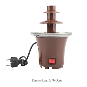 Mini -Schokoladenschmelzquelle, 3 Schichten, Heizungsfondue -Maschine, DIY -handgefertigt, kleiner Schokoladenschmelze Wasserfall 10 Hauptverkaufsmaschine Fondue - №4