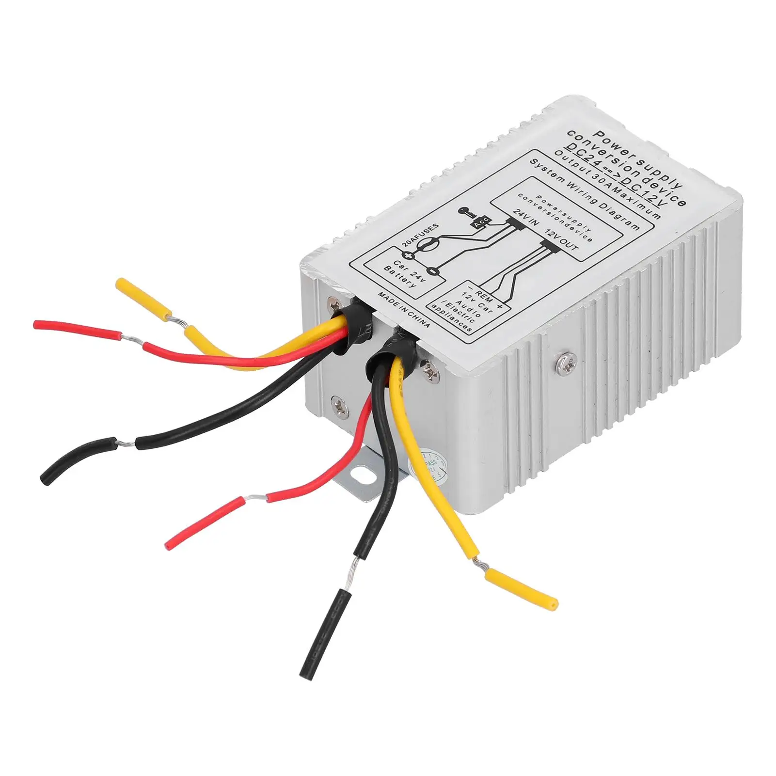 

24V To 12V Converter Quiet and Convenient Power Converter for car Boat Solar Energy Wind Energy Mobile Office Emergency Field