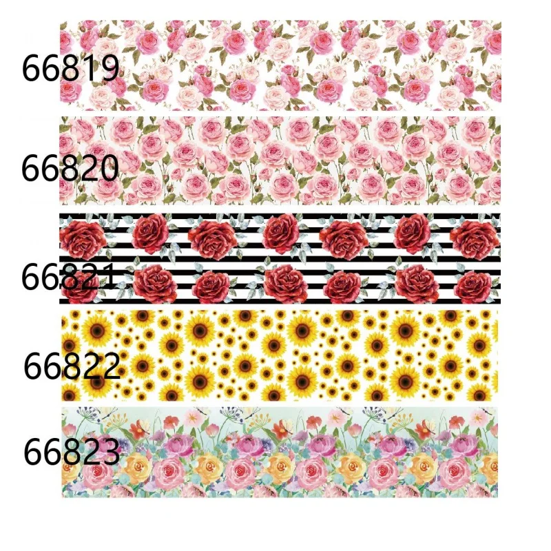 

(5yards) Spring Flower Grosgrain Ribbon for Hairbows Craft Materials DIY Decoration Accessories