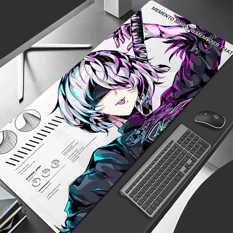 Anime Sexy Girl Mouse Pad Laptop Kawaii Gaming Mousepad XXL Nier Automata 2b Keyboard Rug PC Black And White Extended Desk Mat