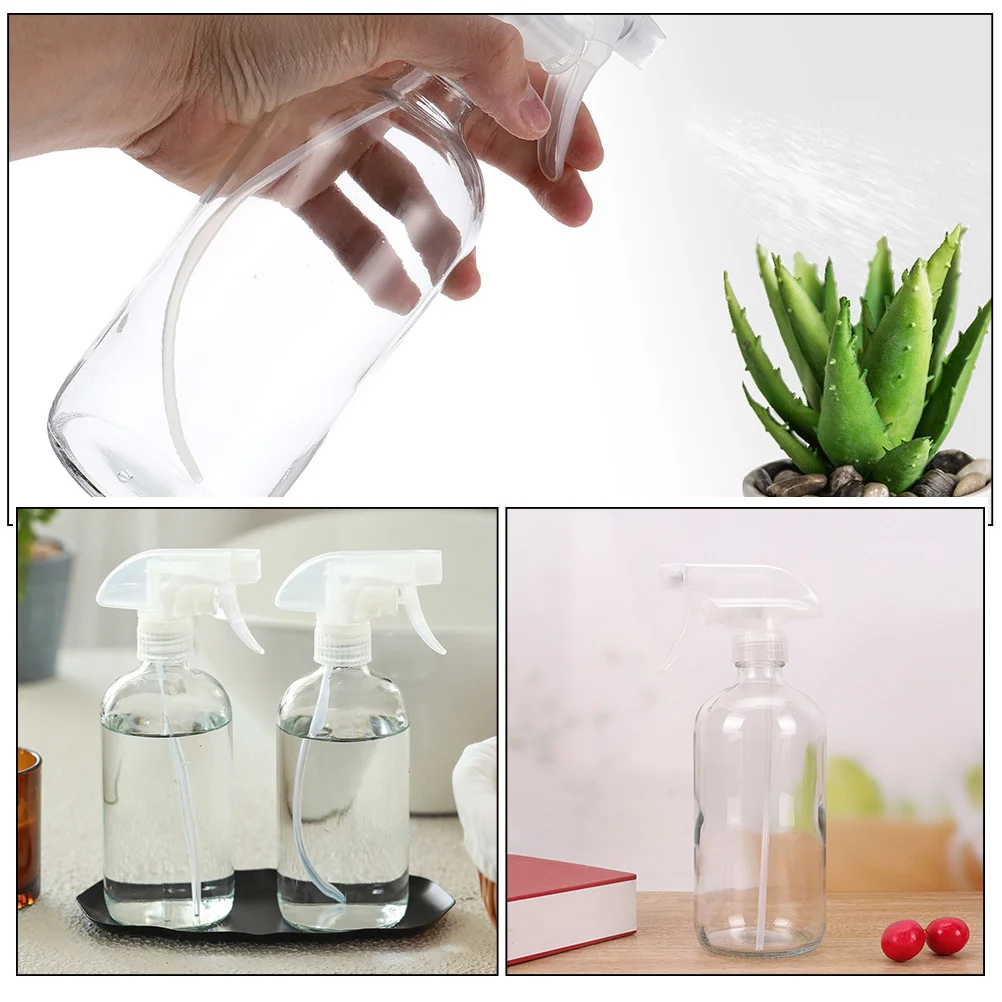 

2pcs Glass Bottle Clear Reusable Liquid Spray Bottle For Watering Plants Home Garden Car Cleaning Portable Empty Spray Bottles