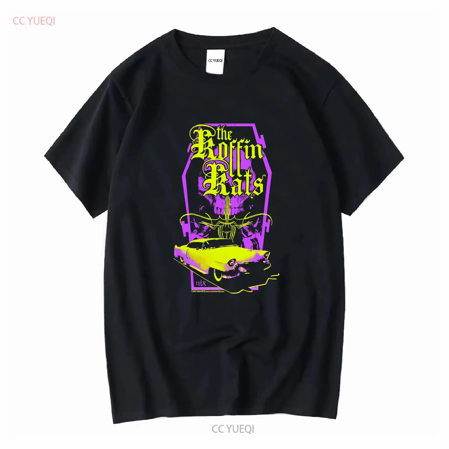The Koffin Kats Psychobilly Machete 2007 T-Shirt Baumwolle S 4XL YA498 Vintage Washed Vielseitiges Top für den täglichen Gebrauch gestreckt