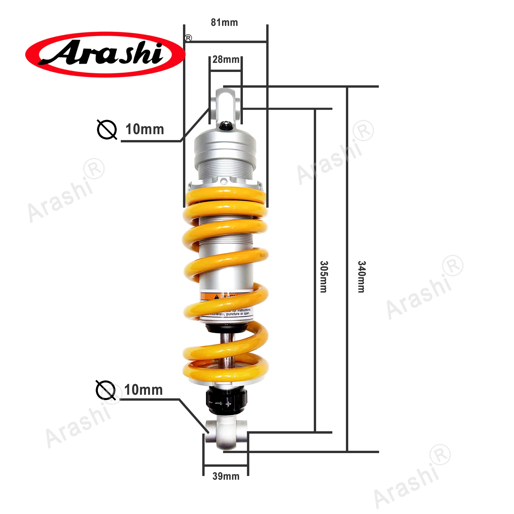 Arashi For HONADA NC700 NC700X NC700S Adjustable CNC Air Rear Shock Absorbers Suspension Damper 305mm 12‘’ Accessories