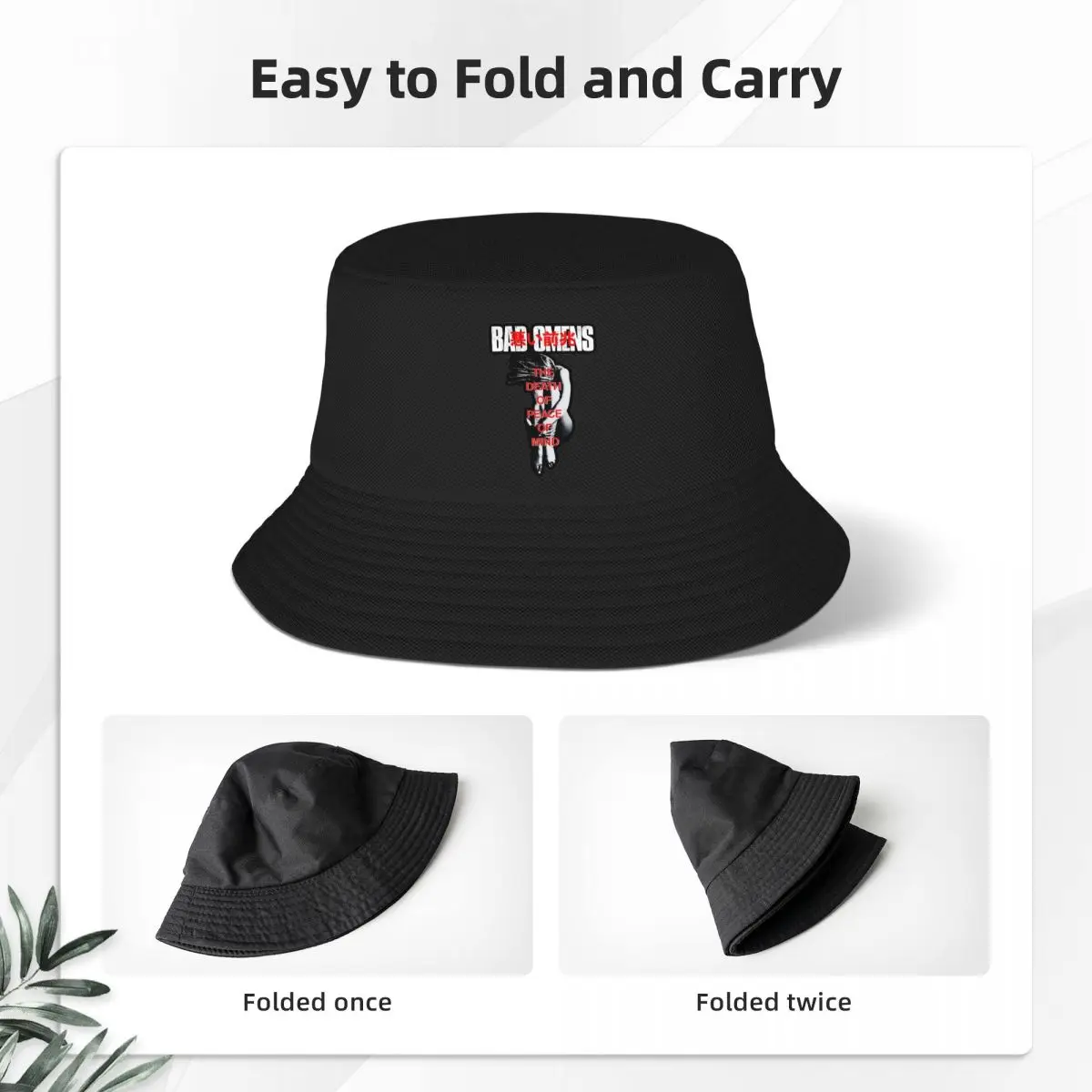 Bad Omens Metalcore Band Bucket Hats for Girl Summer Rock Music Sun Hat Unique Design Foldable for Camping Headwear image 2