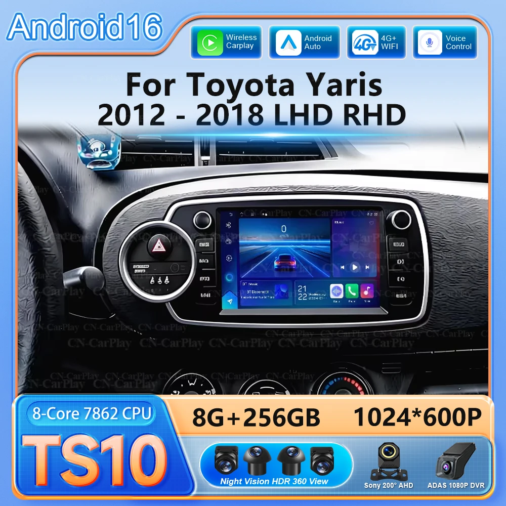 

7" Touch Screen Car Radio For Toyota Yaris 2012 2013 2014 2015 2016 2018 LHD RHD Multimedia Video Player GPS Android wireless