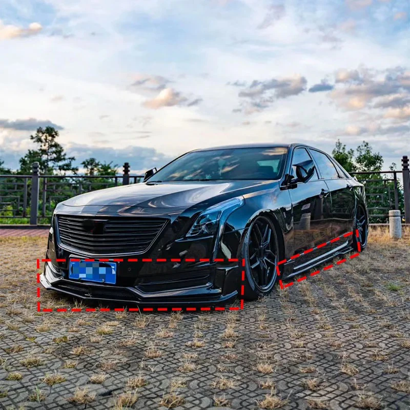 Suitable for Cadillac CT6 2016-2018front Lip Side Skirt and Rear Lip V-style Hood and Tail Wing Sports Surround  MT Style Kit