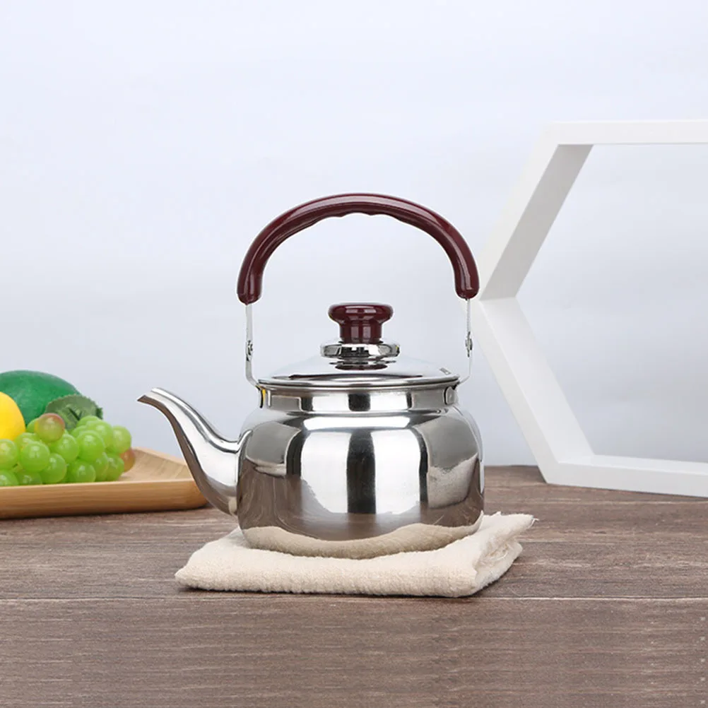 

Stainless Steel Tea Kettle 1L Practical Boiling Kettle Outdoor Use Ergonomic Spout Smooth Pour Non-Slip Handle