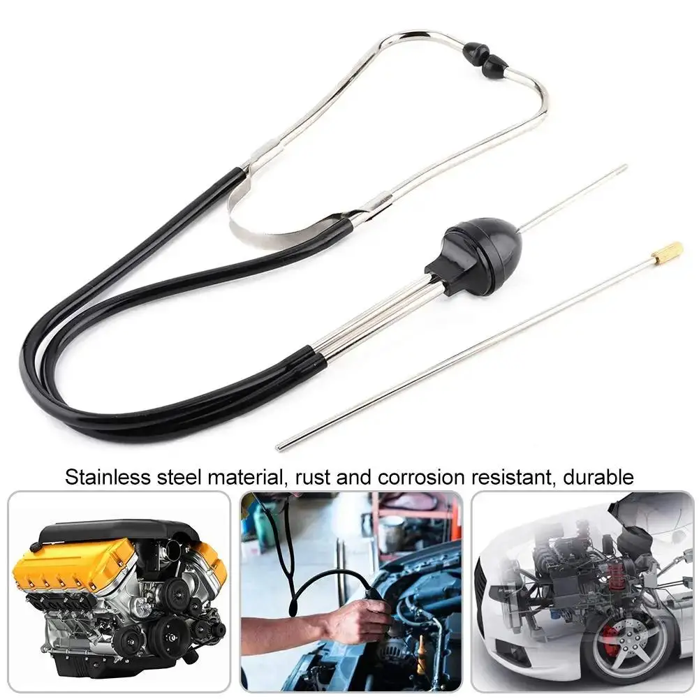 2024 Newest Cylinder Stethoscope For Car Engine Block Diagnostic Automotive Hearing Tool Anti-shocked Chromed-steel Stethoscope