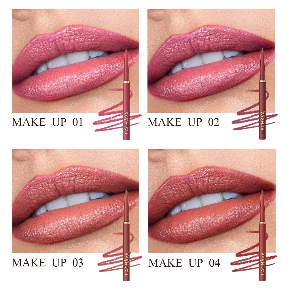 Matita per labbra nude opaca impermeabile a lunga durata: alta pigmentazione, retrattile, applicazione liscia, aspetto naturale
