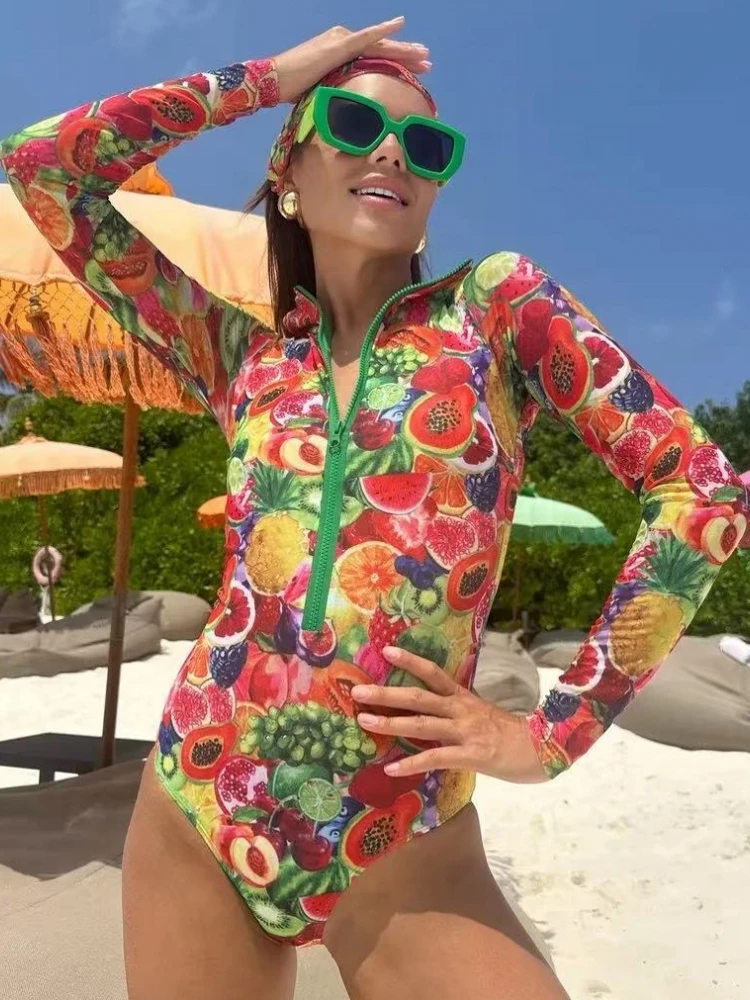 

New High Waist Sexy Swimsuit Women Summer Bathing Suit Bikini Set Long Sleeve Swimwear Beach Swimming Suit Female And Hair Band
