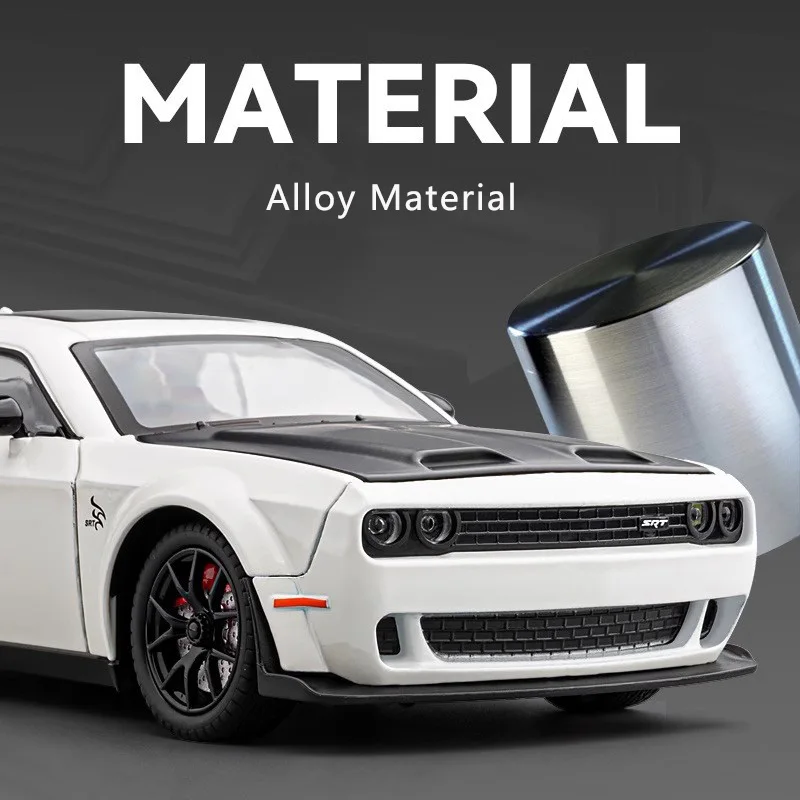 1:24 Symulacja Srt Hellcat Alloy Car Model Dźwięk i światło Zabawka Samochód Metalowy samochód sportowy Chłopcy Kolekcja Ozdoby Prezent