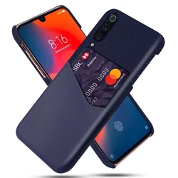 For Xiaomi Mi 9 Mi 9 SE Case PU Leather Card Slot Fabric Cloth Splicing Slim PC Hard Cover For Xiaomi Mi9 Lite Mi 9T Mi A3 Case