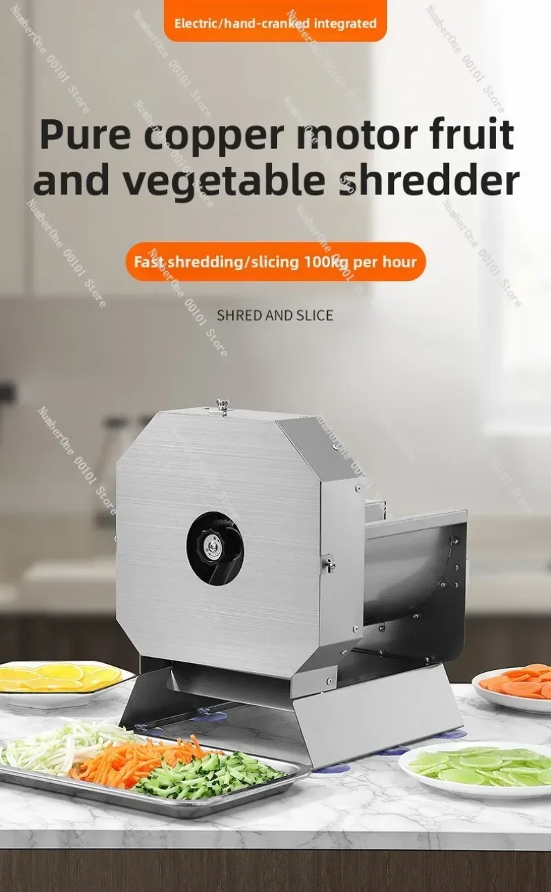 Electric Stainless Steel Food Cutter Multifunctional Automatic Slicer for Fruit Vegetable Cutting Prep Work