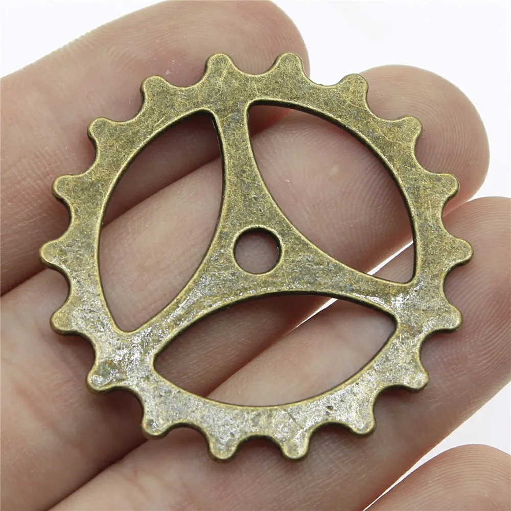 WYSIWYG 4 sztuk 40mm biegów Steampunk Charms wisiorek DIY ocena biżuteria 2 kolory antyczne srebro kolor antyczne odcień brązu — zdjęcie 3