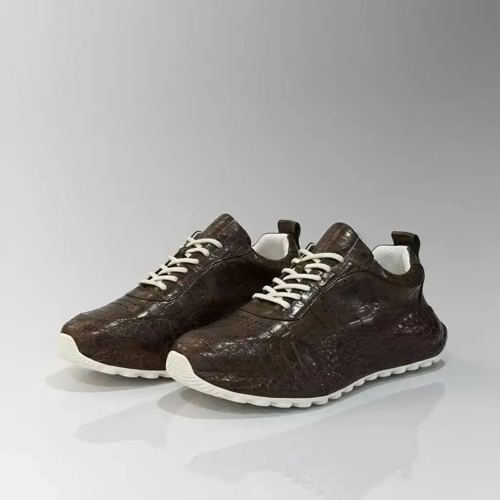 

2025 new arrival Fashion Crocodile Skin causal shoes men,male Genuine leather Sneakers pdd754