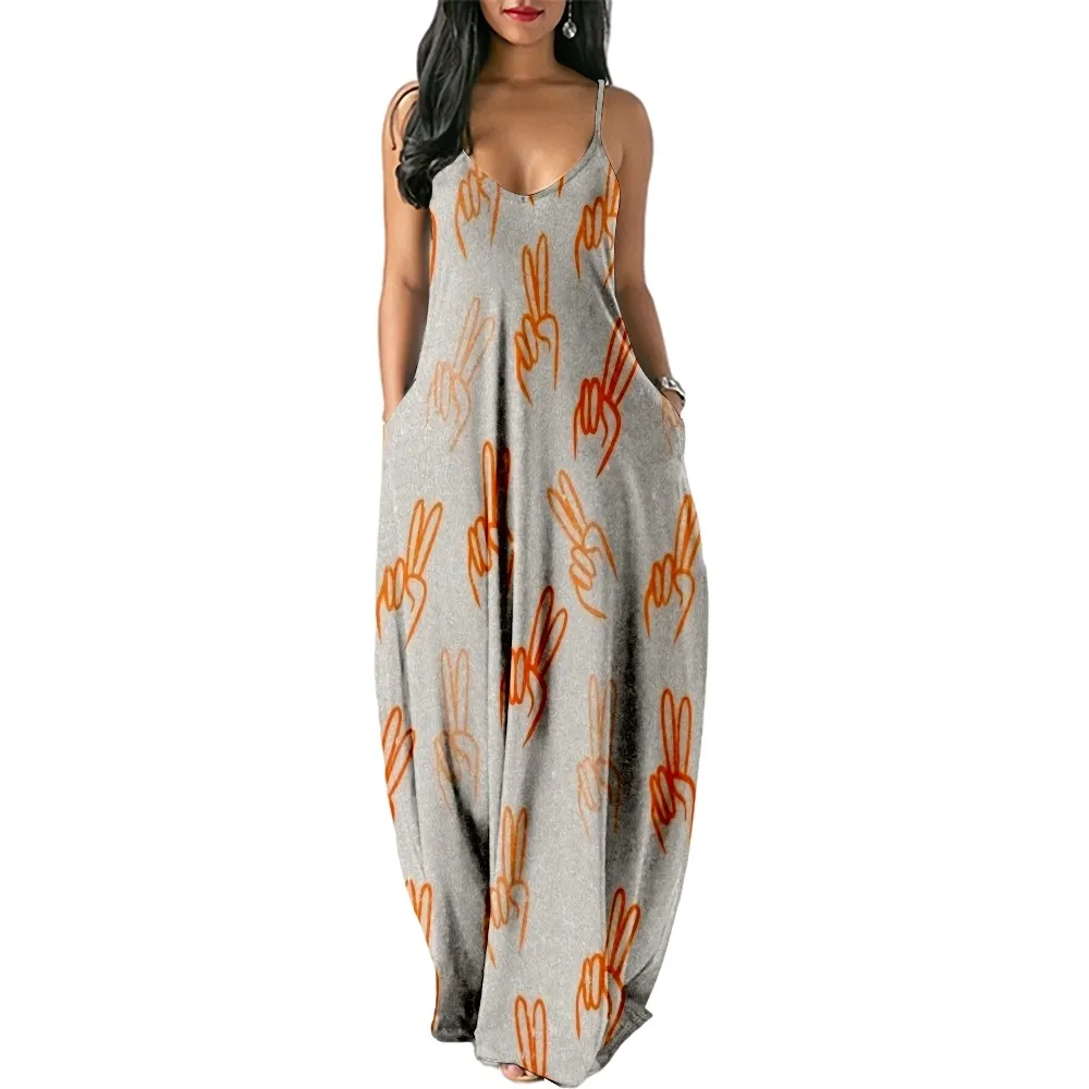 

Sexy Dress Women Deep Spot Wrap Sling Sleeveless Nightclub Beach Dress Long Dress Beach Casual Print Dresses Vintage 2022