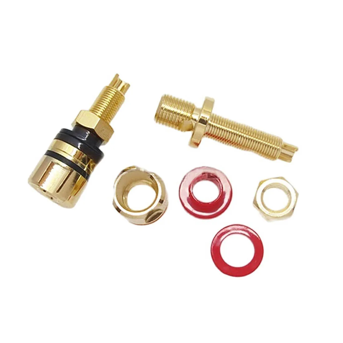 A Pair Banana Connector Full Copper Plug Socket High Quality Terminal  Audio Post 8mm Wholesale