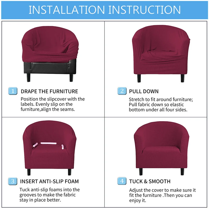 Stretch Tub Chair Cover Spandex Armchair Cover Leaves Jacquard Home Decor Club Sofa Slipcover for Living Room Couch Covers