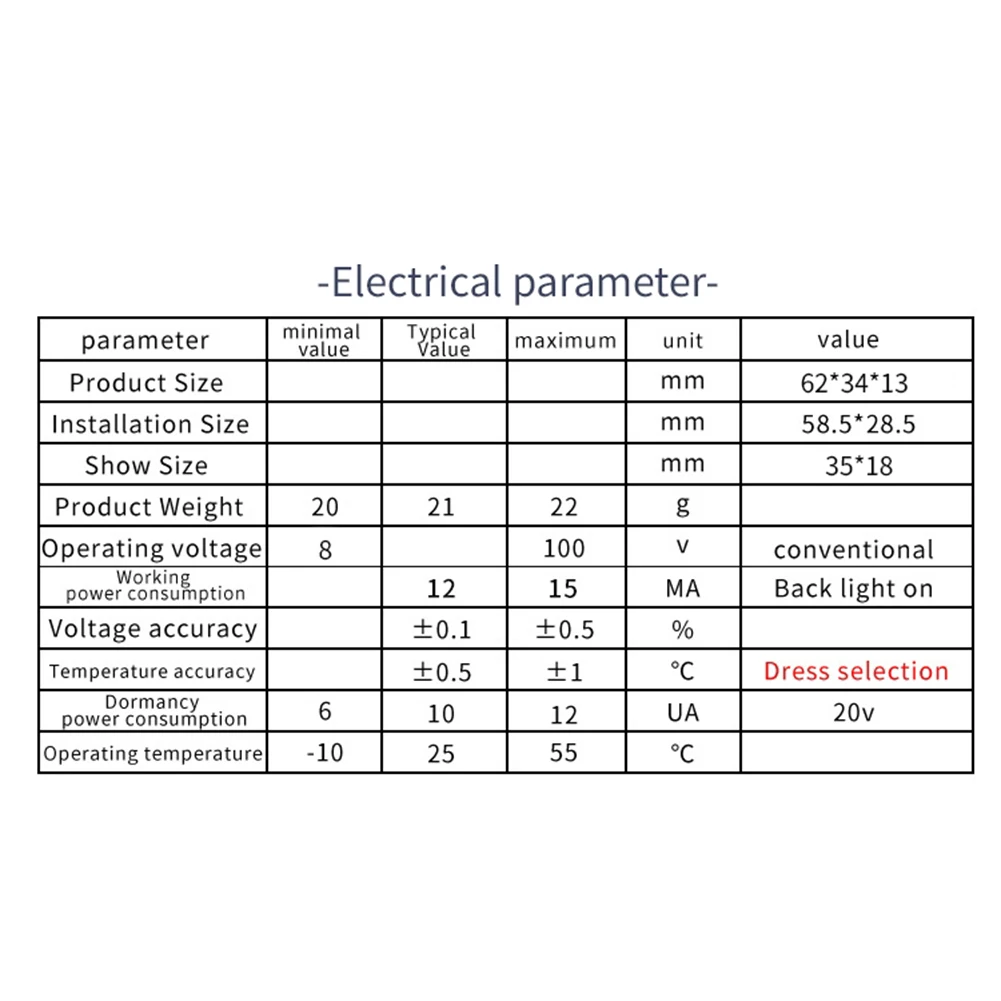 

Battery Voltage Capacity Indicator Battery Indicator Voltage Capacity Indicator Working Temperature -10 -70 For Digital Devices