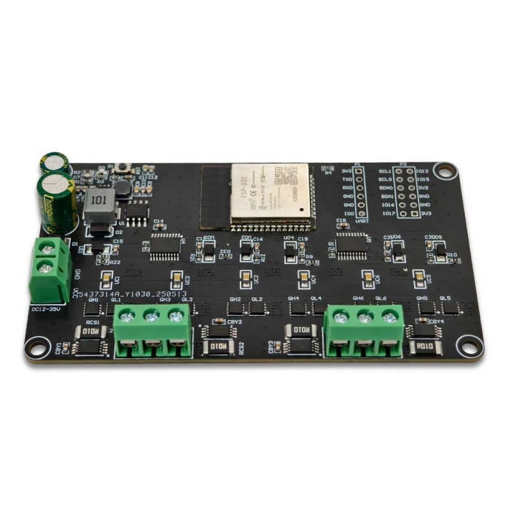 

ESP32 Простая двусторонняя плата привода бесщеточного двигателя FOC Встроенный модуль ESP32-WROOM-32E Модуль управления бесщеточным двигателем постоянного тока 12 В