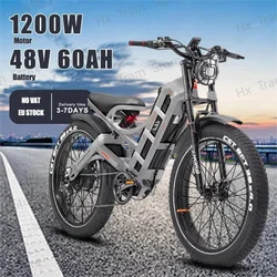 Romeo Pro E Bike 1200W Powerful Motor 48V 60Ah Hydraulic Disc Brakes Electric Bicycle 26*4*0 Inch Fat Tire Camping Electric Bike