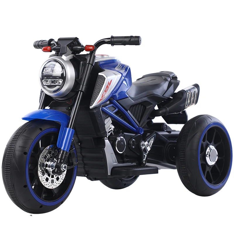 

Colorful light children's electric motorcycle enlarged body tricycle toy car remote control for sitting safety and anti rollover